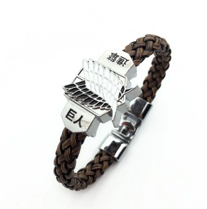 thumbnail image 1 of Pulsera de cuero NOBRAND de ataque a los Titanes para hombre y mujer Anime hebilla, 1 of 5
