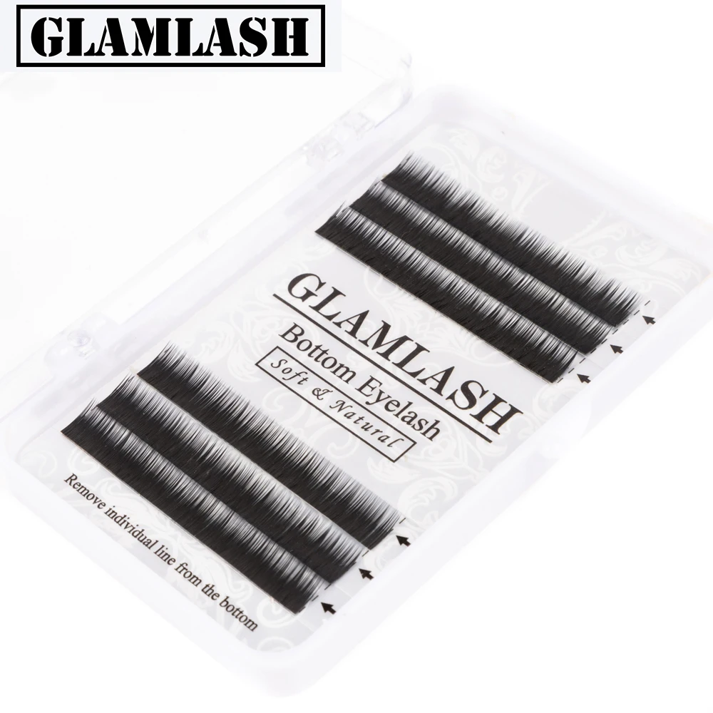 

GLAMLASH Eyebrow Eyelash Extension 5-7mm J Curl 0.10 Soft Individual Natural Bottom Lashes Mink Makeup