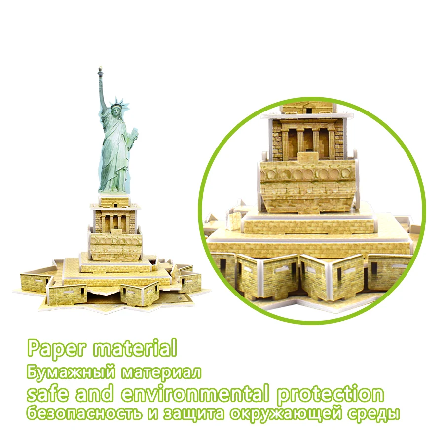 3D Paper Building Model Puzzles Toys for Kids DIY Statue Of Liberty World Attractions Assembled Model Kit Kids Educational Toys
