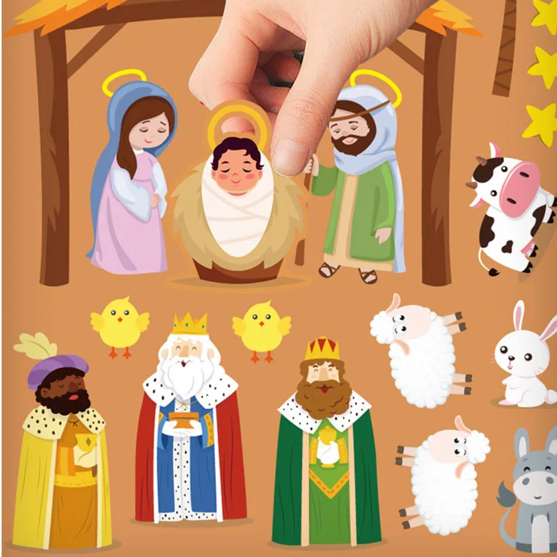 Nativity Scene Sticker Craft Kit for Kids - Fun DIY Christmas Activity Set