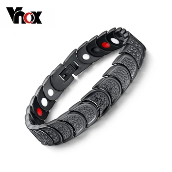 

VNOX 4 in 1 Health Care Bracelet for Men Jewelry Magnetic Pain Relief for Arthritis and Carpal Tunnel Adjustable Size