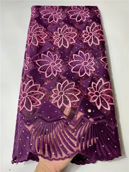 

Fashion African Lace Fabric High Quality Laceｆａｂｒｉｃ　 with Stones French Mesh Swiss Voile Nigerian Lace Fabrics for Dress FYIN31５