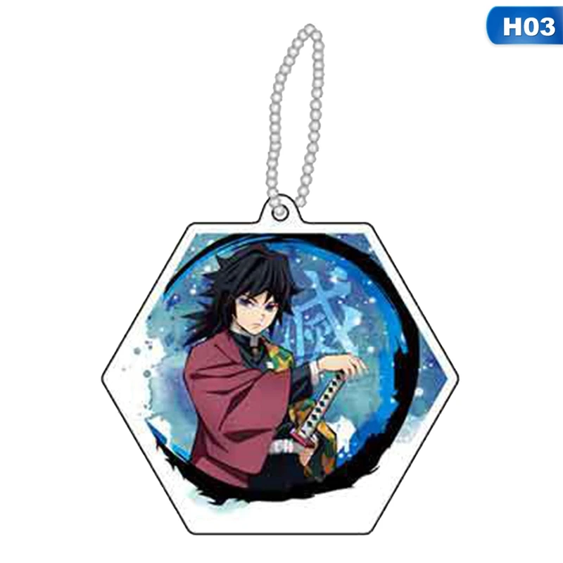 Аниме Demon Slayer Kimetsu No Yaiba брелок Kamado Tanjirou Nezuko Agatsuma Zenitsu Rengoku Kyoujurou акриловое кольцо