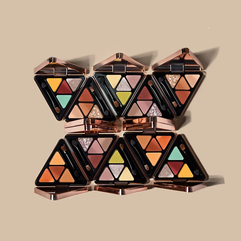 Triangular 4 Colors Eyeshadow Pallete Eyes Make Up Beauty Tools Gifts for Women ZG88