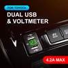 12V 24V Car Dual Usb Charger Quick Charge 4.2A Auto Adapter Sockets Voltage Display For Toyota Corolla Hilux ► Photo 2/6