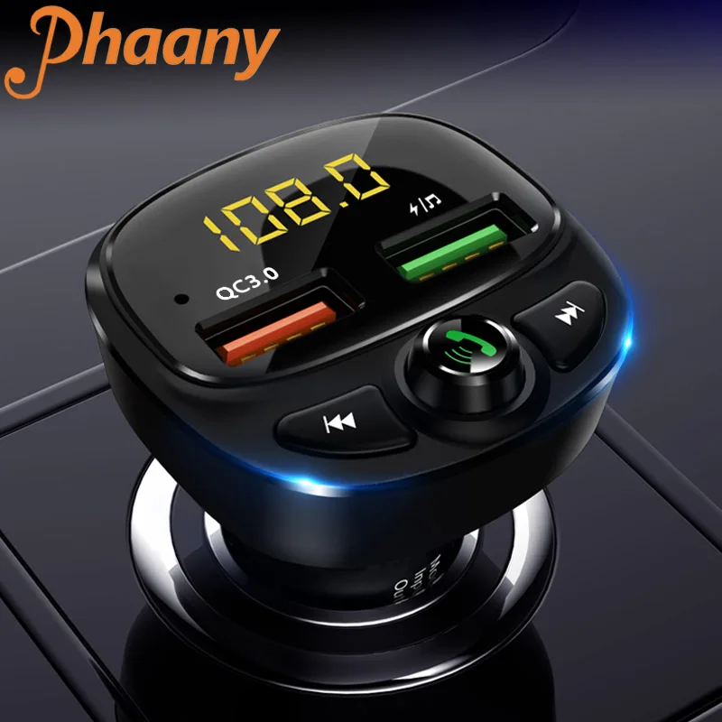 Phaany FM передатчик модулятор Беспроводной Bluetooth 5 0 автомобиля Mp3 плеер QC3.0 быстрой