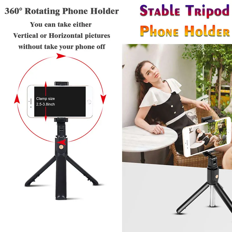 New K10 Bluetooth Selfie Stick Remote Tripod Mobile Universal Live Camera Artifact Multifunction selfie stick
