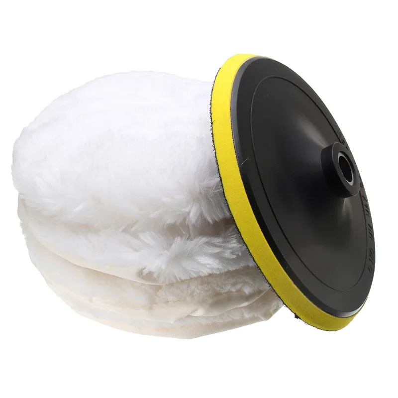 

5Pcs Polishing Pad Wheel Soft Wool Ball Bonnet Kit 7" Wheel Pad Abrasive Tool Car Body Polishing Discs