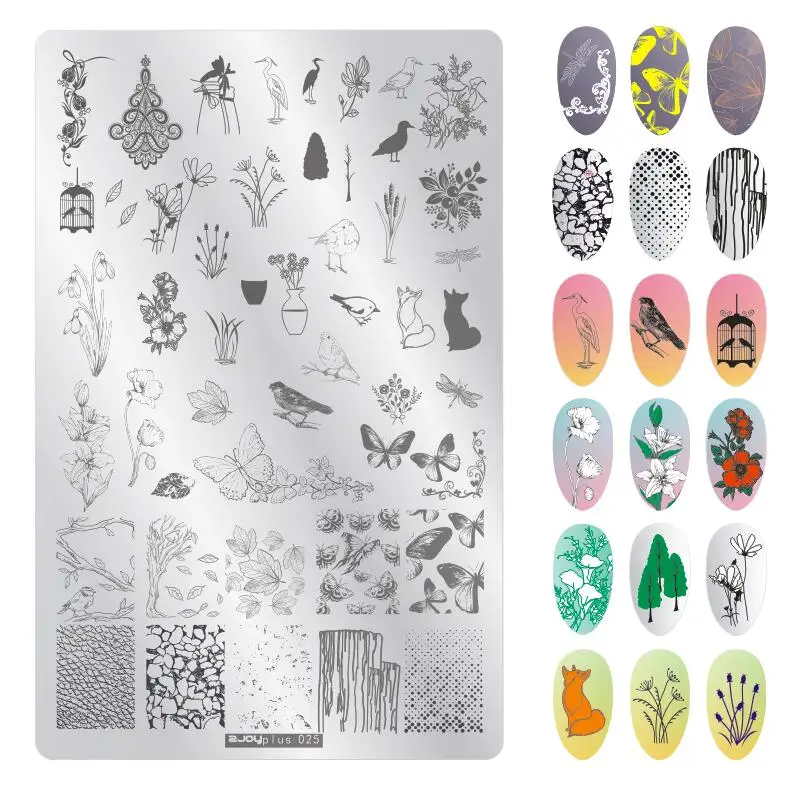 1 упаковка, нержавеющая сталь пластины для штамповки ногтей цветы для дизайна ногтей DIY пластина для изображения ногтей мульти-шаблоны трафаретов аксессуары для шаблонов - Цвет: 25