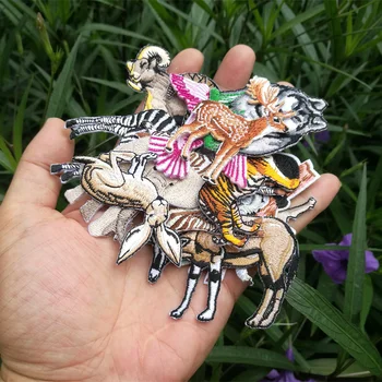 

Tiger elephant giraffe small animal embroidery cloth stickers clothes decoration clothing accessories ironing stickers