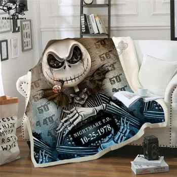 

The Nightmare Before Christmas Jack Skull Sherpa Blanket Plush Velvet Warm Sheet Cartoon Office Nap Blanket JACK-009