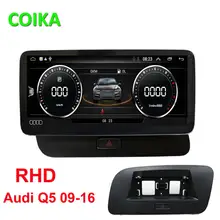 COIKA 10,2" ips Android 9,0 автомобильная система gps навигация для Audi Q5 2009- мультимедийный плеер BT wifi 2+ 32G ram Google RHD