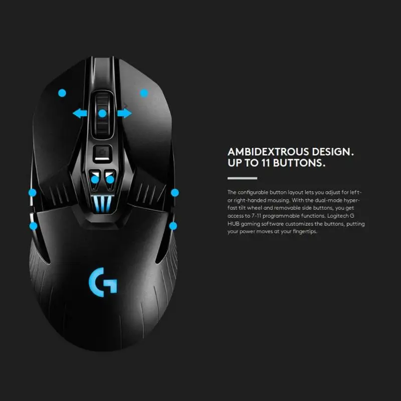 Logitech G903 LIGHTSPEED HERO 16K сенсор двойной режим 11 кнопок оптическая мышь USB Беспроводная 16000 dpi Регулируемая игровая мышь