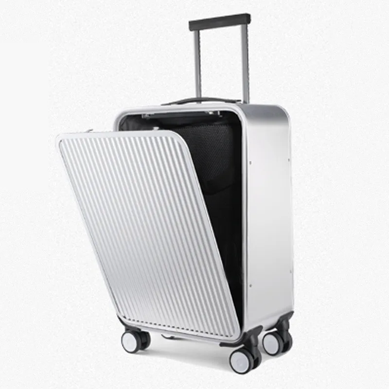 

100% all aluminum alloy case luggage metal business front open suitcase new simple light large capacity luggage Free postage