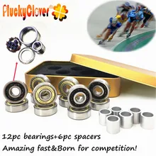 Новинка! 12 подшипников+ 6 прокладок в одной коробке! Скоростные коньки 7 шариковых керамических гибридных подшипников 608 для мужчин и женщин для взрослых