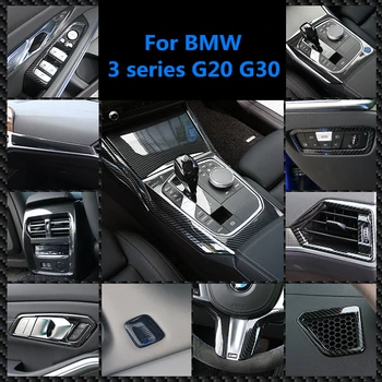 

For BMW 3 5 series G20 G30 X3 G01 X4 G02 Carbon fiber Styling Accessories Interior Brushed Drawing ABS Decoration Cover Trim