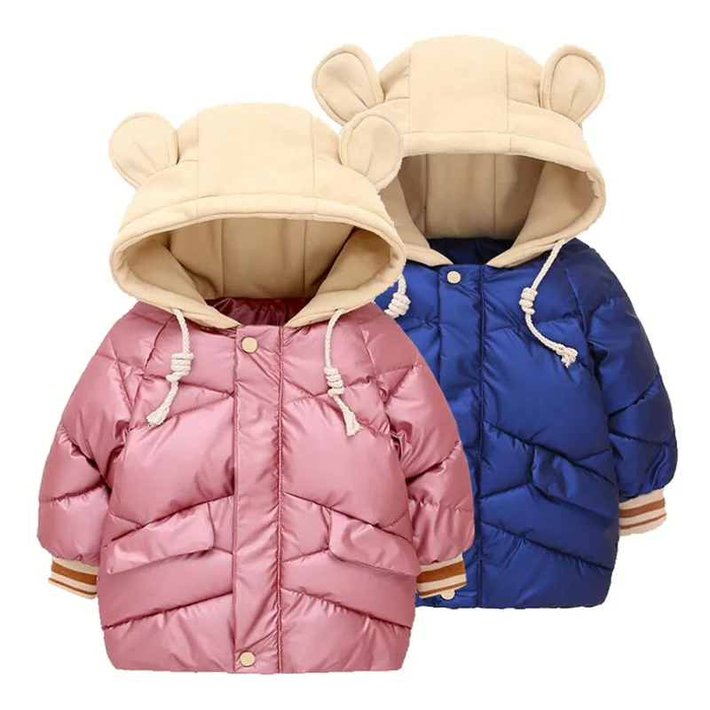 Winter Jacket Kid Girl Boy Warm Coats child Hooded Zipper Hat Double sided Short Jackets |
