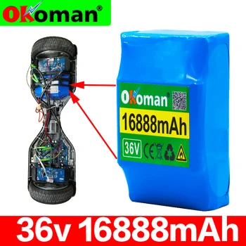 

10S2P 36v lithium-ion rechargeable battery 16888mAh 16AH battery pack for electric self-suction hoverboard unicycle