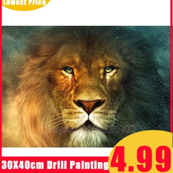 

5D DIY Diamond Painting Full Square/Round Drill Lion Pattern Cross Stitch Art Embroidery Animal Diamond Mosaic Home Decor Gift