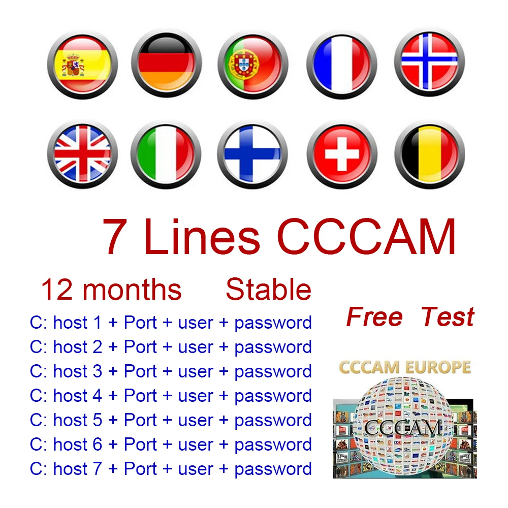 

7 lines cccam Tv-Receiver Cline Nova Satellite Power-By-Freesat Built-In-Wifi Gtmedia V8 V8 Super Europe