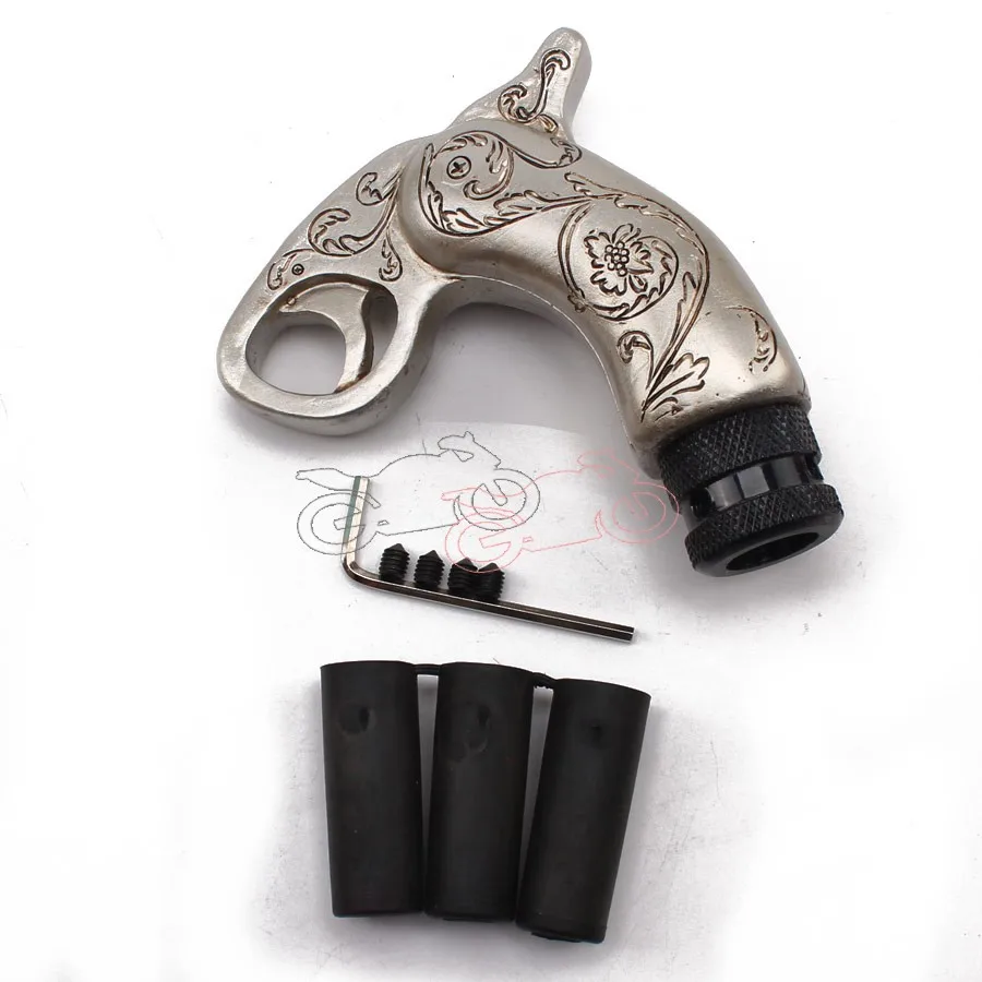Silver Pistol Handle Gun Style Car Gear Knob Handles Gear Shift Knob