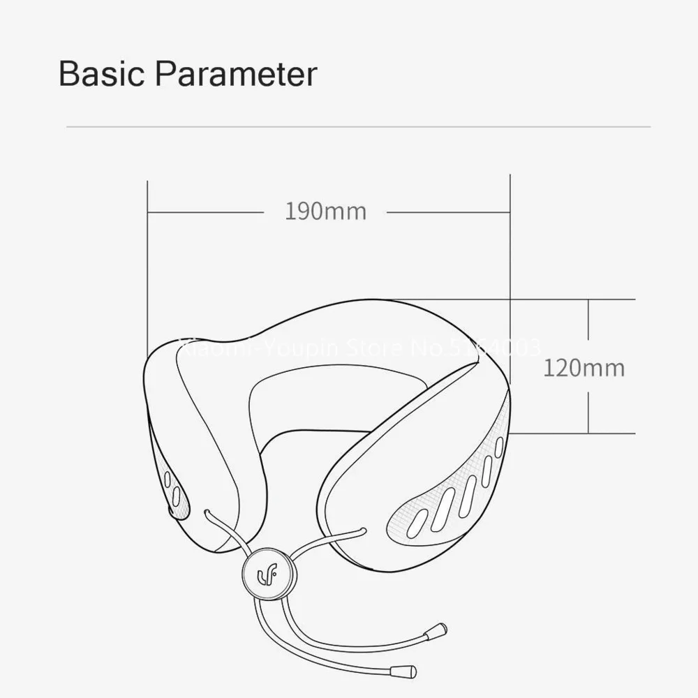 Xiaomi LF Double Elastic Force Ventilation U Neck Pillow ice-sensitive fabric Washable patented loc