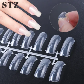 

STZ 24pcs Clear Full Cover Nail Extension Builder Mold Acrylic False Nails Tips Quick Building Nail Forms Manicure Tools #1020