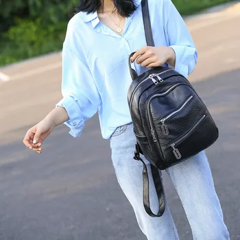

Minimalism Female Backpack Pu Leather Youth Women Bagpack Beautiful Fashion Girl Casual Rucksacks Lady Shoulder Bag 2019 New 8.