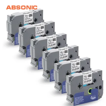 

Absionc 6PCS TZe-141 TZe 141 Black on Clear TZe Tape Compatible Brother P-touch PT-2300 PT-D400AD PT-D600 PT-P700 Label Printers