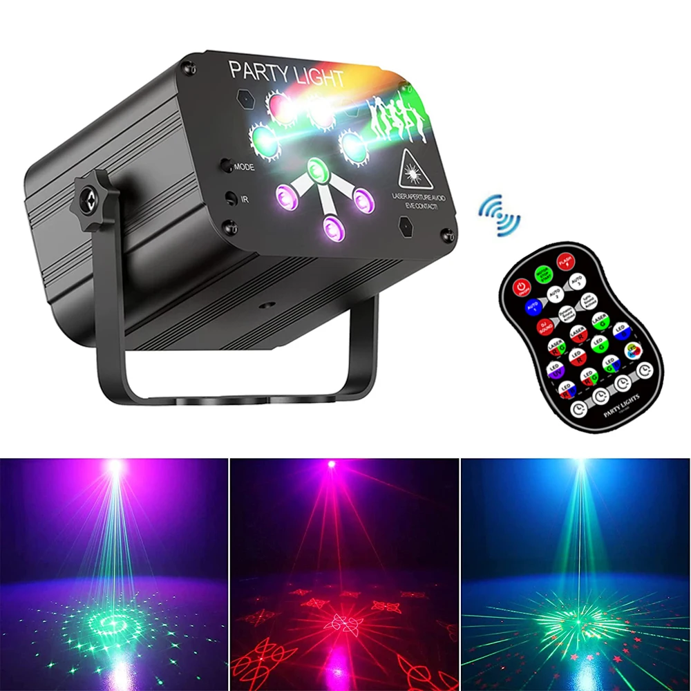 Светодиодный лазерный сценический прожектор со звуковой активацией RGB