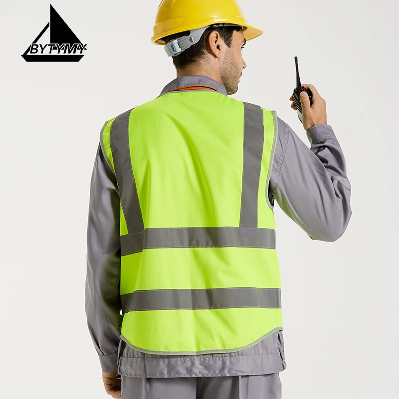 Hi Vis жилет безопасности светоотражающий жилет высокая видимость жилет Мульти Карманы рабочая одежда руководство дорожного движения Рабочий жилет
