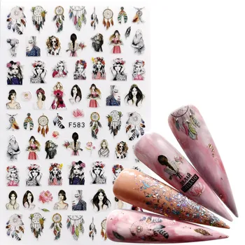 

1 PC Flower / Dream Chaser Designs 3D Adhesive Sliders Wraps Tips Charm Art Manicure Decorations