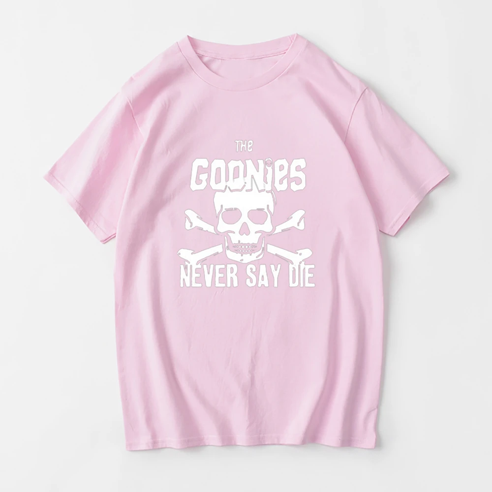 Креативный дизайн с черепом футболки надписью Never Say Die Goonies мужские изображением
