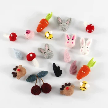 

Wool Felt DIY Craft Mini Carrots/Animal Poke DIY Kits Brooch Accessories Christmas Tree Decorations Hat Kids Hair Band