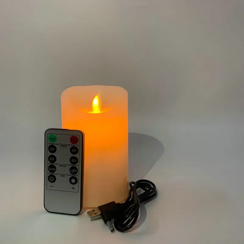 Перезаряжаемые от USB мерцающие парафиновые восковые свечи светящасветильник