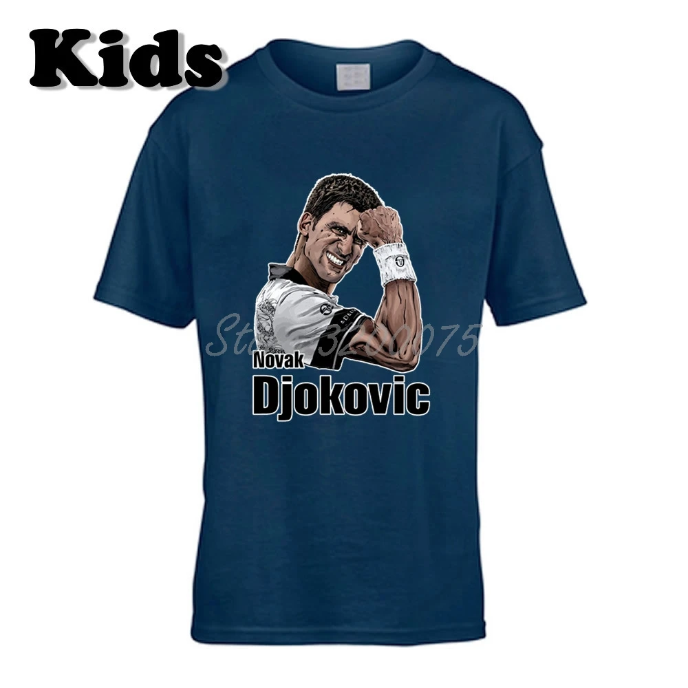 Детская футболка одежда с героями мультфильмов «Novak Djokovic Nole Djoker» футболка с круглым вырезом для мальчиков и девочек W19040713 - Цвет: 12