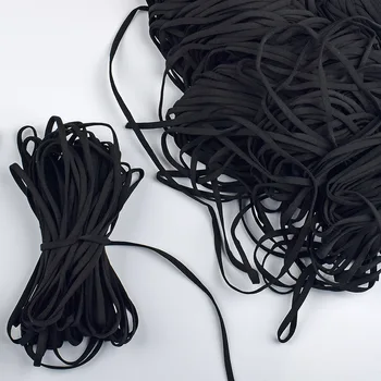

5mm Mouth Mask Elastic Band String Face Mask Black Rope Rubber Band Tape Ear Cord Round Flat Ear Hanging DIY Accessory