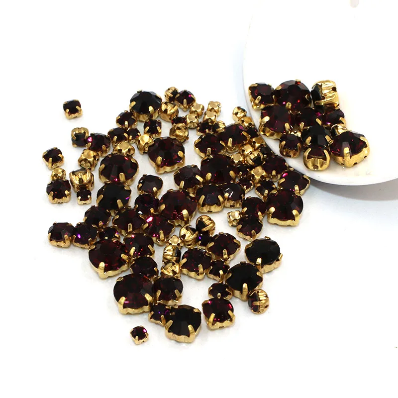 Новинка 100 блестящие бусины разных размеров из темно-фиолетового стекла
