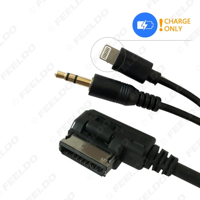 FEELDO 5 шт. автомобильный AMI/MDI интерфейс для 3,5 мм мужской аудио AUX+ Lightning Jack зарядка только Кабель-адаптер для Audi/Volkswagen