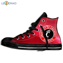 Кроссовки с принтом логотипа на заказ; обувь Cincinnati Bearcats; парусиновая дышащая прогулочная обувь на плоской подошве; Zapatos De Mujer; Уличная обувь