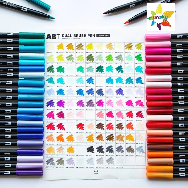 Оригинальная ручка Tombow ABT с двойной кистью красная серия одиночные