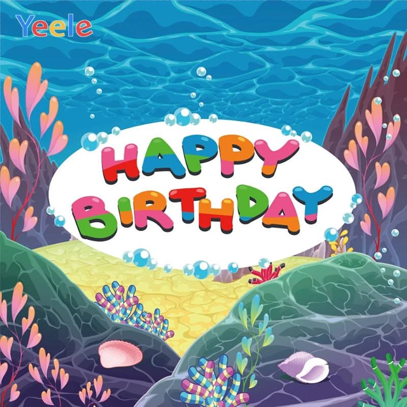 

Yeele Seabed Bubble Shell Conch Cartoon Baby Birthday Photography Backgrounds Customized Photographic Backdrops For Photo Studio