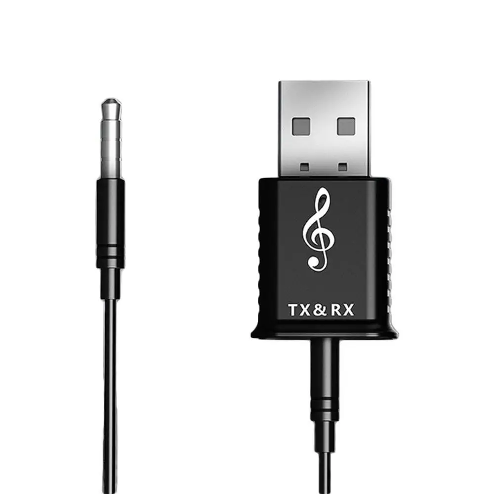 Bluetooth 5,0 аудио приемник передатчик беспроводной стерео музыка 3,5 мм AUX Jack RCA аудио рецептор USB мини Bluetooth адаптер - Название цвета: Черный