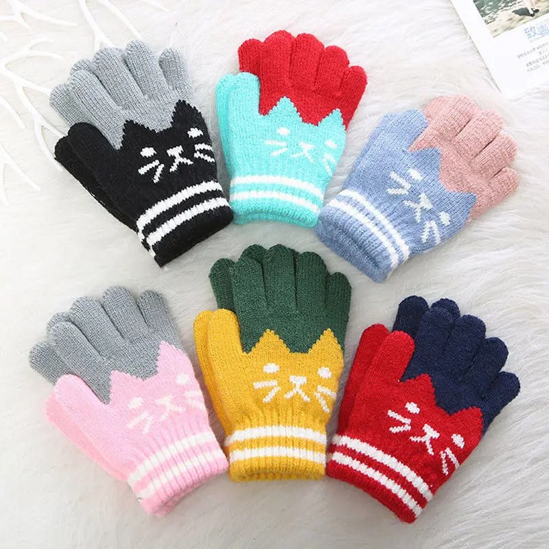 От 4 до 8 лет, Детские Зимние теплые толстые перчатки для маленьких девочек и мальчиков, магические перчатки для малышей, лидер продаж, имитация кашемира, милые детские перчатки