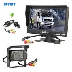 DIYKIT Беспроводной 7 дюйма HD TFT ЖК-дисплей монитор автомобиля Дисплей Обратный монитор заднего вида Экран + HD CCD заднего вида автомобиль Камера