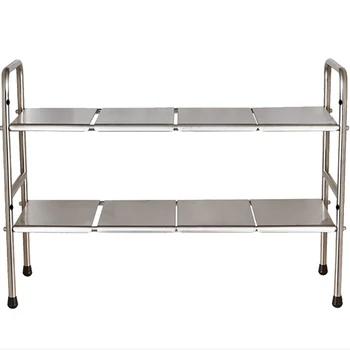 

Kitchen retractable sink rack double stainless steel microwave oven rack spice rack storage supplies