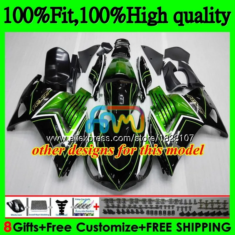 Инъекции для KAWASAKI ZX 14R ZZR1400 ZX-14R 21BS. 0 ZX14R 06 07 08 09 10 11 2006 2007 2008 2009 2010 2011 обтекателя Синий Черный Топ