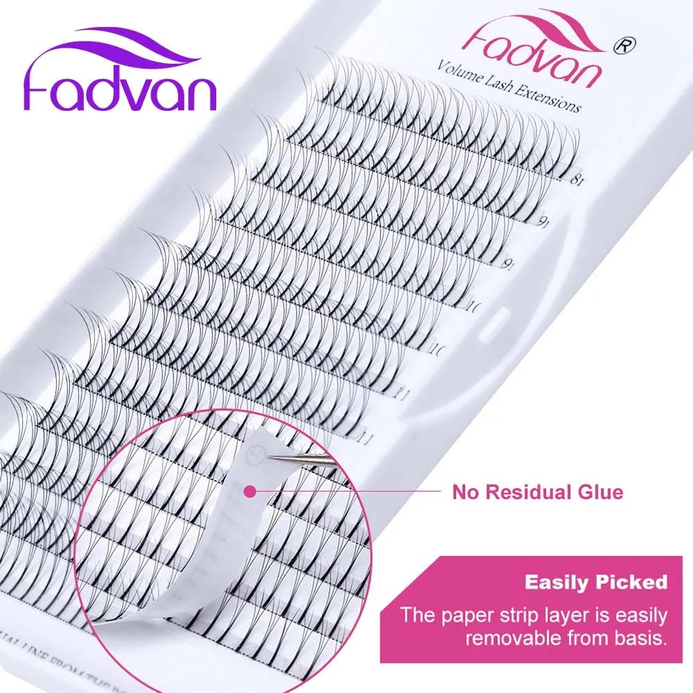 2cases/set Fadvan Premade Eyelash Extensions Eyelash Extension Supplies Private Label 3d/5d Fans False Eyelashes