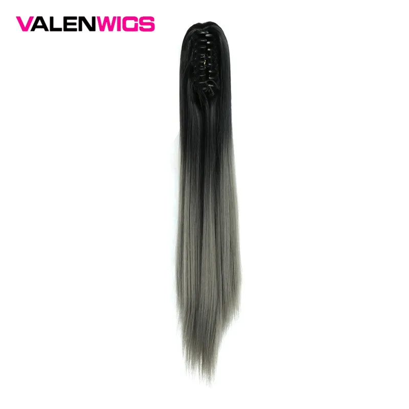 ValentWigs 24 ''Омбре Цвет Коготь заколка для хвоста синтетические волосы