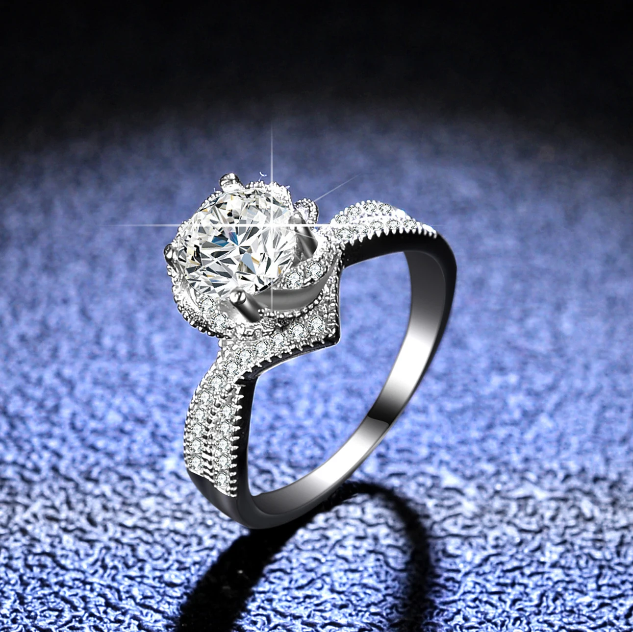 Retailer of 925 sterling silver rose gold plated diamond ring | Jewelxy -  230787